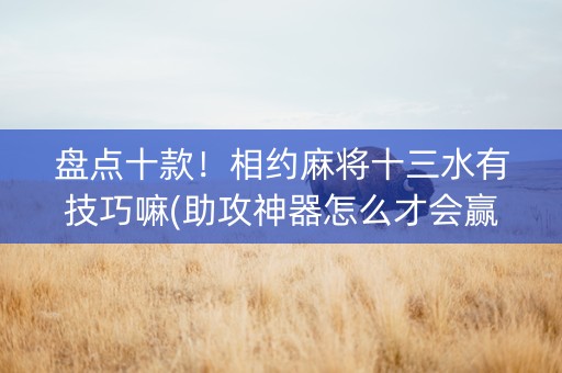 盘点十款！相约麻将十三水有技巧嘛(助攻神器怎么才会赢)