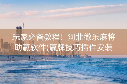 玩家必备教程！河北微乐麻将助赢软件(赢牌技巧插件安装)