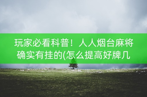 玩家必看科普！人人烟台麻将确实有挂的(怎么提高好牌几率)