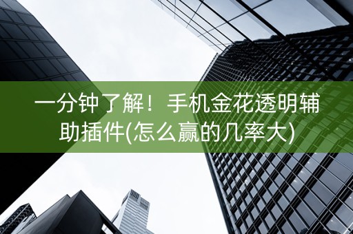 一分钟了解！手机金花透明辅助插件(怎么赢的几率大)