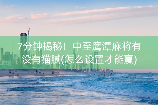 7分钟揭秘！中至鹰潭麻将有没有猫腻(怎么设置才能赢)