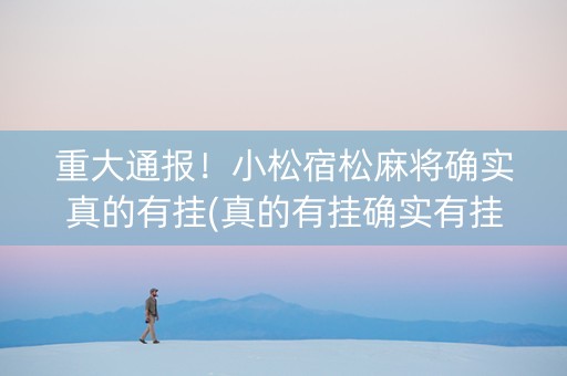 重大通报！小松宿松麻将确实真的有挂(真的有挂确实有挂)