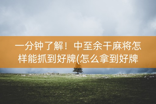 一分钟了解！中至余干麻将怎样能抓到好牌(怎么拿到好牌)