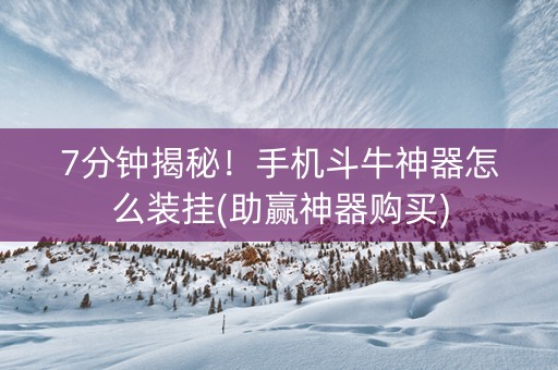 7分钟揭秘！手机斗牛神器怎么装挂(助赢神器购买)