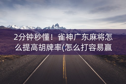 2分钟秒懂！雀神广东麻将怎么提高胡牌率(怎么打容易赢)