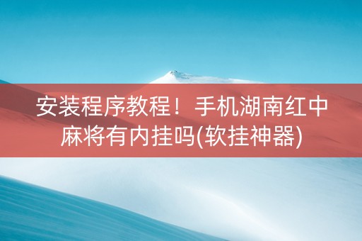 安装程序教程！手机湖南红中麻将有内挂吗(软挂神器)