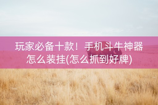 玩家必备十款！手机斗牛神器怎么装挂(怎么抓到好牌)