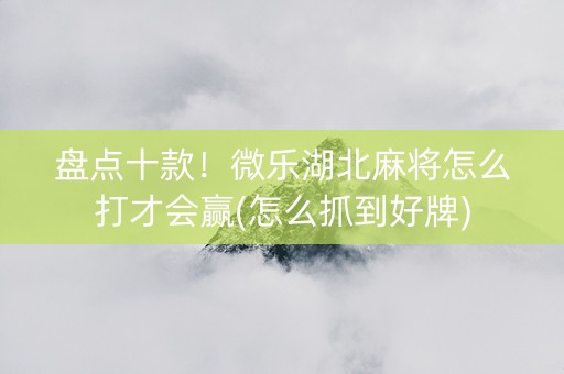 盘点十款！微乐湖北麻将怎么打才会赢(怎么抓到好牌)