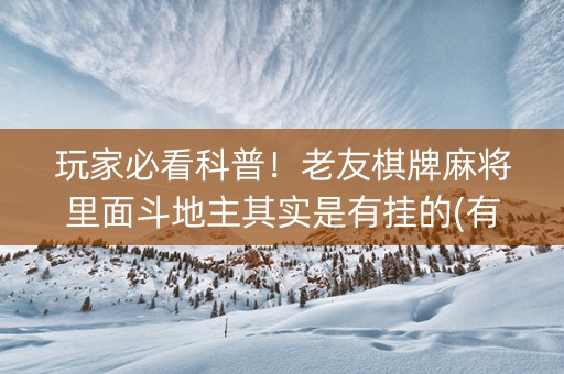 玩家必看科普！老友棋牌麻将里面斗地主其实是有挂的(有什么技巧)
