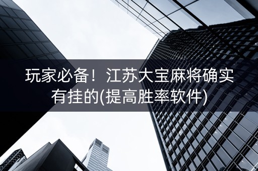 玩家必备！江苏大宝麻将确实有挂的(提高胜率软件)