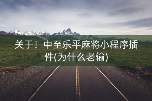 关于！中至乐平麻将小程序插件(为什么老输)