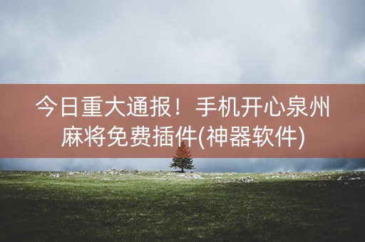 今日重大通报！手机开心泉州麻将免费插件(神器软件)