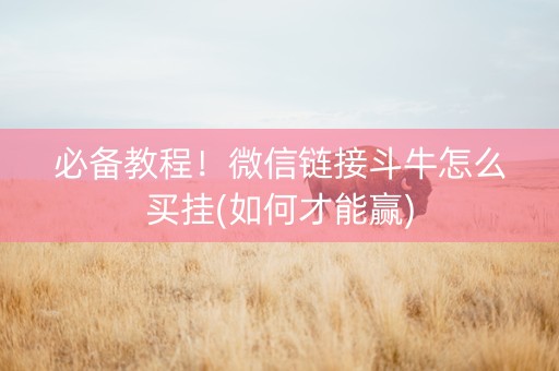 必备教程！微信链接斗牛怎么买挂(如何才能赢)