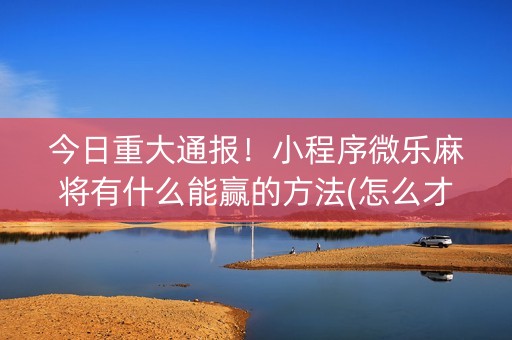 今日重大通报！小程序微乐麻将有什么能赢的方法(怎么才能起到好牌)