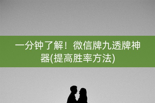 一分钟了解！微信牌九透牌神器(提高胜率方法)