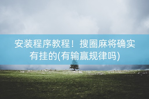 安装程序教程！搜圈麻将确实有挂的(有输赢规律吗)