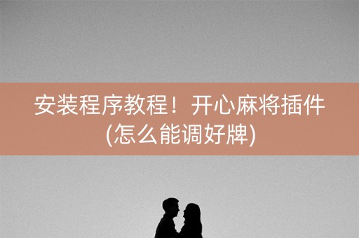 安装程序教程！开心麻将插件(怎么能调好牌)
