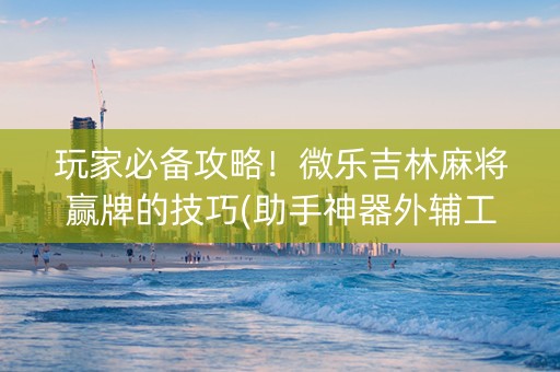 玩家必备攻略！微乐吉林麻将赢牌的技巧(助手神器外辅工具)