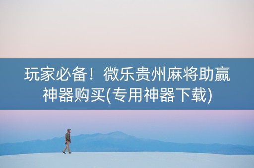 玩家必备！微乐贵州麻将助赢神器购买(专用神器下载)