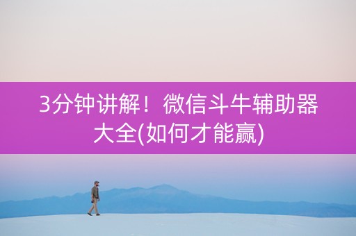 3分钟讲解！微信斗牛辅助器大全(如何才能赢)