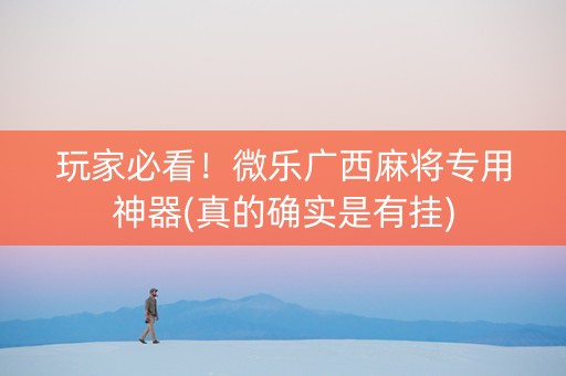 玩家必看！微乐广西麻将专用神器(真的确实是有挂)