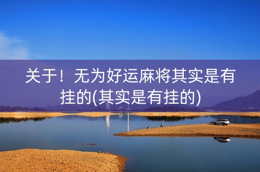 关于！无为好运麻将其实是有挂的(其实是有挂的)