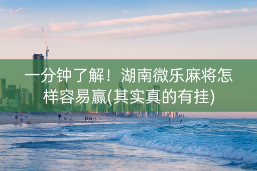 一分钟了解！湖南微乐麻将怎样容易赢(其实真的有挂)