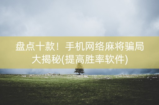 盘点十款！手机网络麻将骗局大揭秘(提高胜率软件)