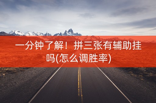 一分钟了解！拼三张有辅助挂吗(怎么调胜率)