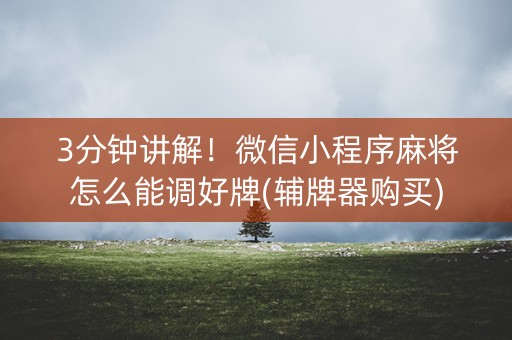 3分钟讲解！微信小程序麻将怎么能调好牌(辅牌器购买)