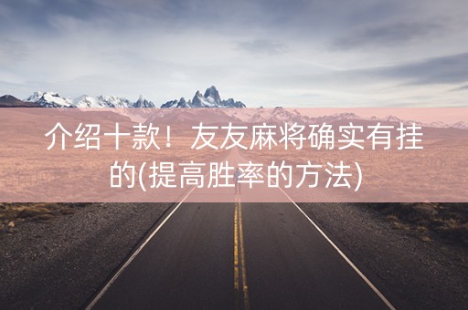 介绍十款！友友麻将确实有挂的(提高胜率的方法)