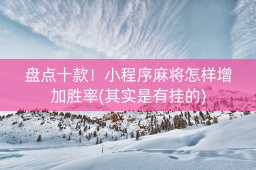 盘点十款！小程序麻将怎样增加胜率(其实是有挂的)