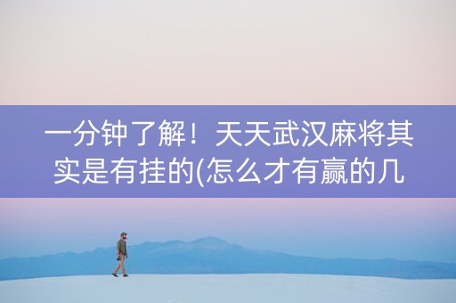 一分钟了解！天天武汉麻将其实是有挂的(怎么才有赢的几率)