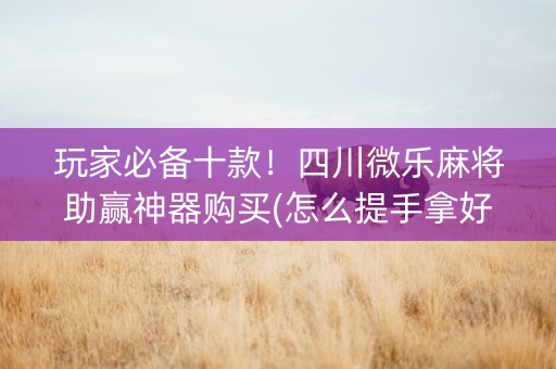 玩家必备十款！四川微乐麻将助赢神器购买(怎么提手拿好牌)