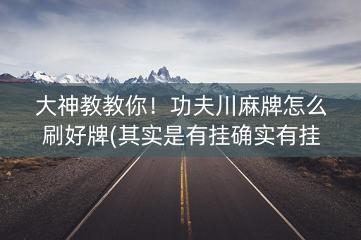 大神教教你！功夫川麻牌怎么刷好牌(其实是有挂确实有挂)