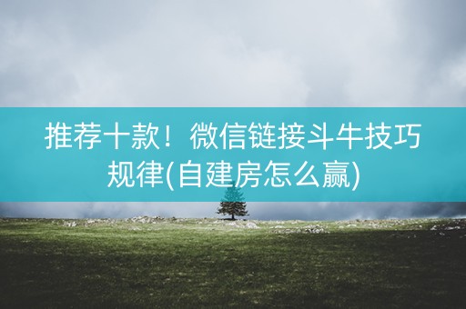 推荐十款！微信链接斗牛技巧规律(自建房怎么赢)