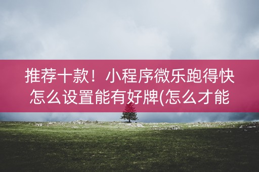 推荐十款！小程序微乐跑得快怎么设置能有好牌(怎么才能赢得多)