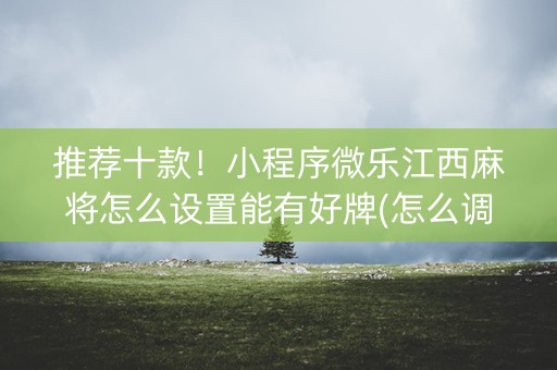 推荐十款！小程序微乐江西麻将怎么设置能有好牌(怎么调胜率)