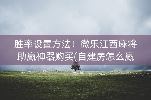 胜率设置方法！微乐江西麻将助赢神器购买(自建房怎么赢)