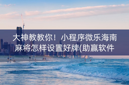 大神教教你！小程序微乐海南麻将怎样设置好牌(助赢软件有规律吗)