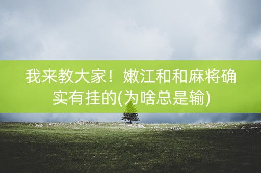 我来教大家！嫩江和和麻将确实有挂的(为啥总是输)