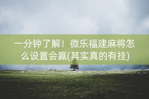 一分钟了解！微乐福建麻将怎么设置会赢(其实真的有挂)