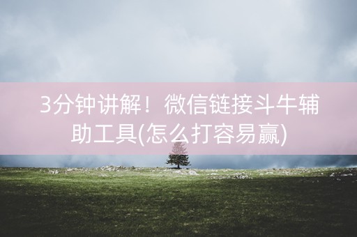 3分钟讲解！微信链接斗牛辅助工具(怎么打容易赢)