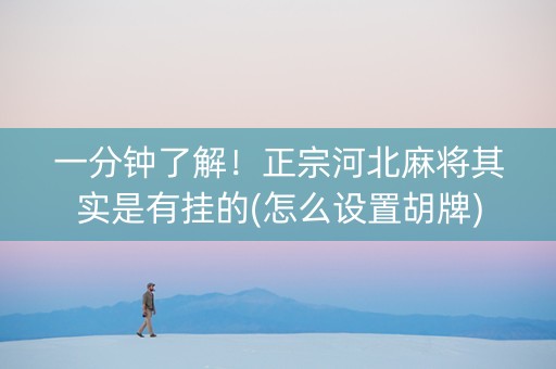 一分钟了解！正宗河北麻将其实是有挂的(怎么设置胡牌)