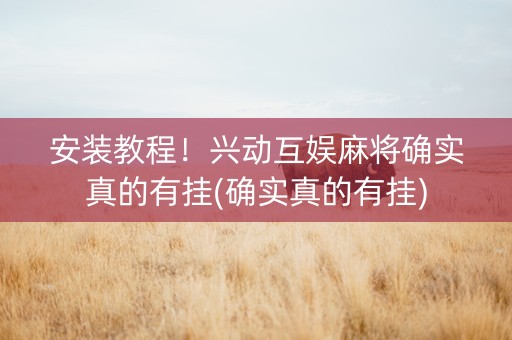 安装教程！兴动互娱麻将确实真的有挂(确实真的有挂)