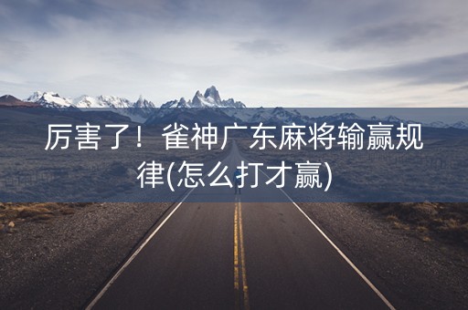 厉害了！雀神广东麻将输赢规律(怎么打才赢)