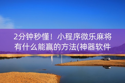 2分钟秒懂！小程序微乐麻将有什么能赢的方法(神器软件)