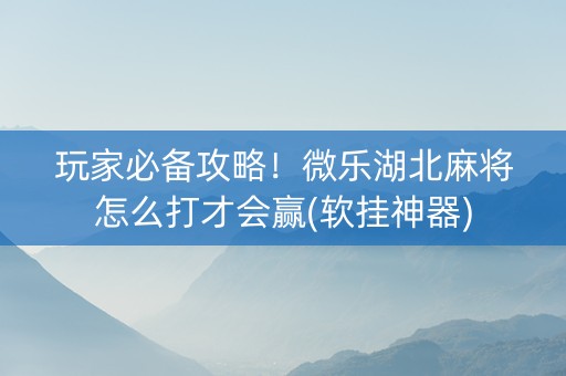 玩家必备攻略！微乐湖北麻将怎么打才会赢(软挂神器)
