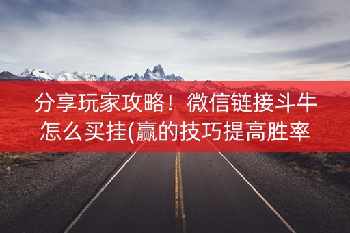 分享玩家攻略！微信链接斗牛怎么买挂(赢的技巧提高胜率)