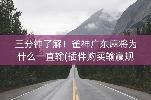三分钟了解！雀神广东麻将为什么一直输(插件购买输赢规律)